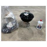 Mini Charcoal Weber Grill w/Charcoal and Fluid