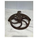 Vintage Cast Iron Pulley Wheel, Metal Washer