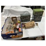 Assorted Nuts, Screws, Storage Organizers -