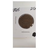 1865 US 2 Cent Coin
