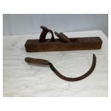 Vintage Wood Jointer Plane 22ï¿½, Hand Scythe