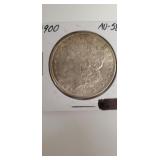 1900 Morgan Silver Dollar AU58