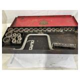 1/2" Socket Set, Sander, Box w/Contents, Tarp