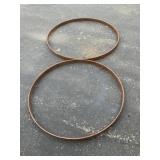 Two Vintage Wood Wagon Wheel Rims 45" and 40ï¿½