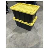 Two Industial 27 Gal Totes