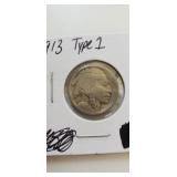 1913 Buffalo Nickel Type 1