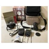 Cannon AE-1 35mm Camera, Lenses, Case