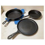 Lodge Cast Iron Fry Pans, Griddle