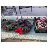 Christmas Wreaths, Decorations w/Tote