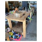 Wooden Work Bench 144"x33"x37"