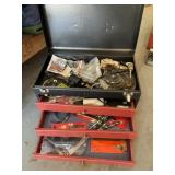 Metal 2 Drawer Tool Box w/Contents
