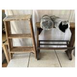 24ï¿½ Wood Ladder, Rack, 2 Rolls Black Plastic