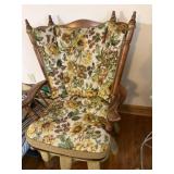 Vintage Wood Rocking Chairs w/Cushions