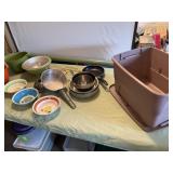 Bowls, Strainers, Pans w/Tote