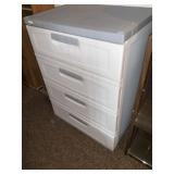 Plastic 4 Drawer Cabinet w/Contents 26"x16"x36"
