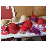 Assorted Red, White and Blue Hats