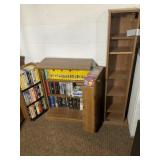 Storage Cabinets w/VHS Tapes, CD Storage Shelf