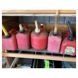 1 Gallon Plastic Gas Cans - Qty 5