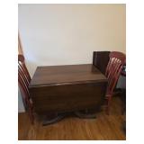 Duncan Phyfe Table w/3 leafs, Two Chairs -