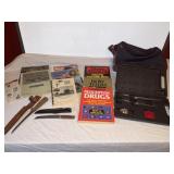 Monroe City Plat Book, Knives, Books, Bag