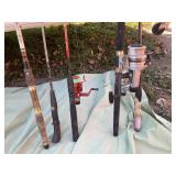 Fishing Poles - Qty 5, 3 w/Reels