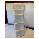 Plastic Five Drawer Storage Cabinet