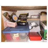 Contents of Two Shelves - Tape, Power Bar, Shelf