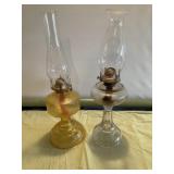 Vintage Oil Lamps w/ Shades 20ï¿½ Tall
