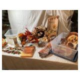 Fall Decorations - Flowers, Towels, Plates,