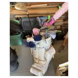 Ladies Gold Wilson Golf Clubs, Balls, Wheeled Cart