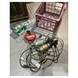 Craftsman Cord Reel, Drop Lights, Milk Crate