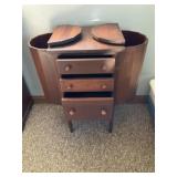 Wooden Cabinet - Three Drawers, Side Storage