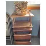 Wooden Cabinet, Waste Basket, Shelf