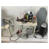 Small Heater, Iron Board, Hair Curlers, Towel