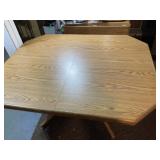 Wood Kitchen Table w/Metal Legs 53x42, 1, 18ï¿½ leaf