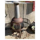 Outdoor Wood Grill, Cast Iron Base and Frame