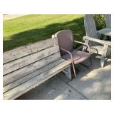 Wood Adirondack Chairs w/Attached Table, Wood