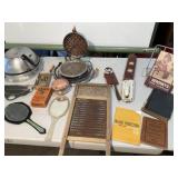 Vintage Items - Clippers, Mirrors, Wash Board,