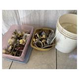 Used Door Handles, Knobs, Tote, Roll of Nylon