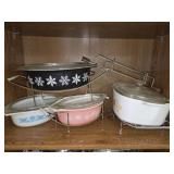 Assorted Cookware and Holders - 3 are Pyrex