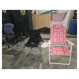 Three Collapsible Lawn Chairs