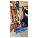 Snow Shovels Qty 7, Scoop Shovels Qty 2, Brooms