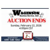 Auction Ending:  Soft Close Sunday 2-22-26 4:00pm