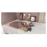 Octagon Mirror, Decorative Mirrors, 2 Sconces