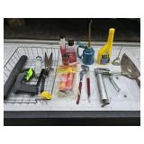 Grease Gun, 3 Oil Cans, Trimmer, Crescent Wrench