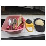 Knee Pads, Funnel, Handspades Qty 3 and Digger