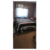 Queen Bed, Frame, Franklin Mattress & Bedding