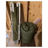 Military Folding Cot, Sleeping Bag