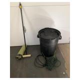 Garbage Can, Extension Cords, Brush, Tarp
