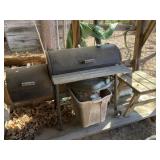 Smoker Grill, Charcoal, Wood Stand